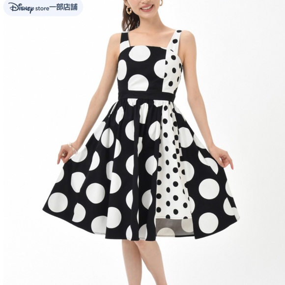 DISNEY PARK THE DRESS SHOP BLACK & WHITE POLKA DOT MINNIE MOUSE DRESS NEW WDW - Picture 9 of 15